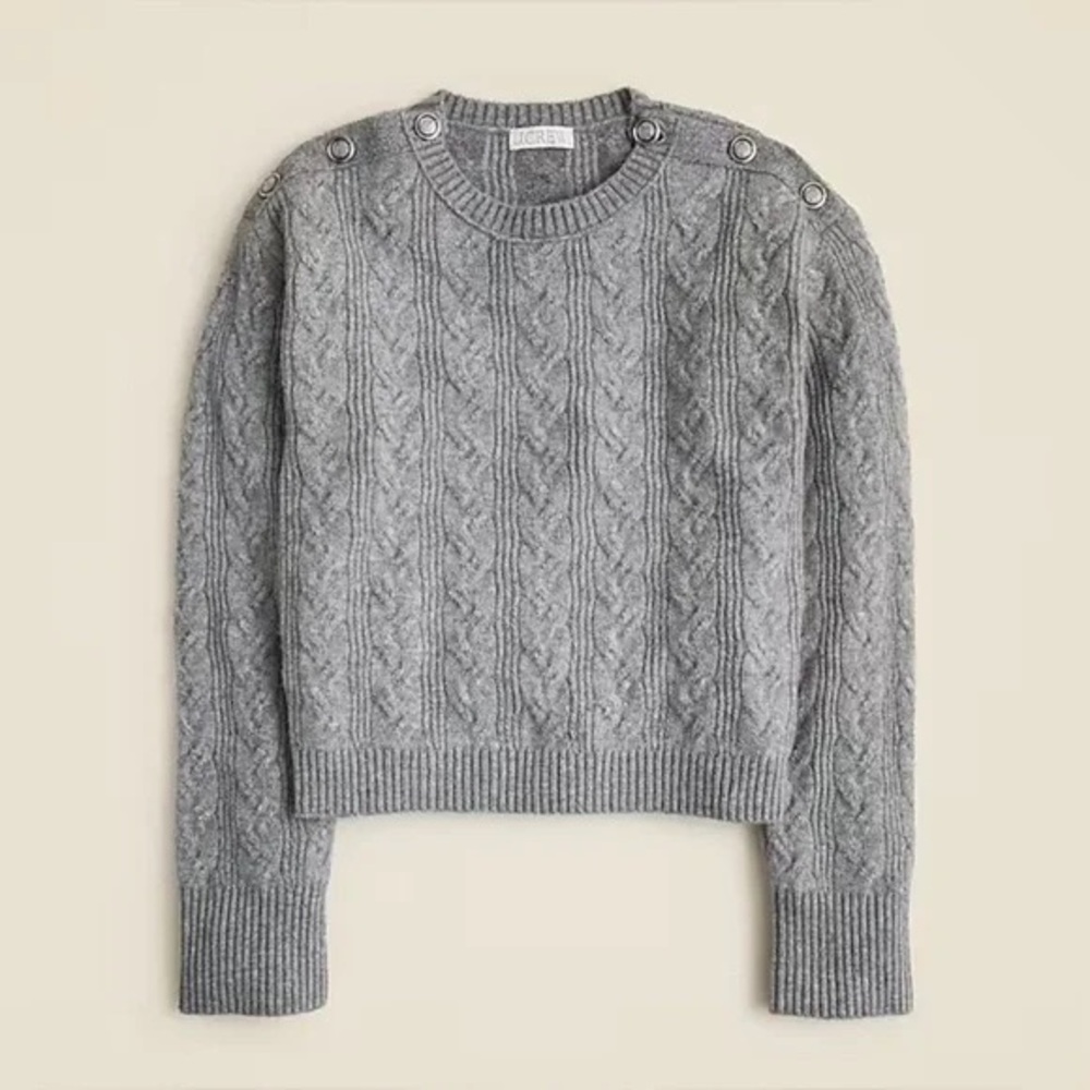 🆕 J. Crew cable knit sweater with buttons in Supersoft yarn